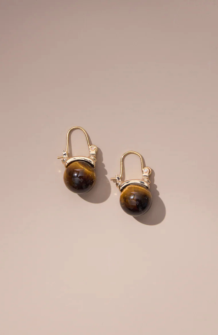 Semiprecious Tiger's-Eye Earrings | J. Jill