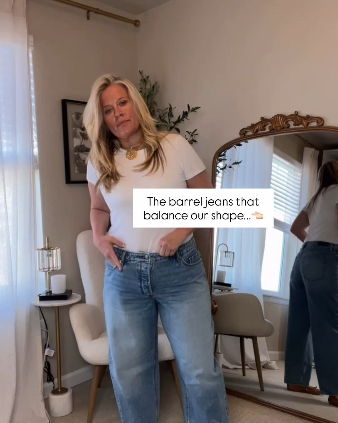 ✨Tap the bell, save and ❤️ for over 40 fashion, midlife style, midsize fashion and luxury looks for less. 

Barrel jeans that balances our shape. 

⬇️Sizing information: 31 runs tts (size down if in between sizes.) 

👑"Helping you look good, feel good!" - Lindsey Denver

#LTKMidsize #LTKOver40 #LTKPlusSize