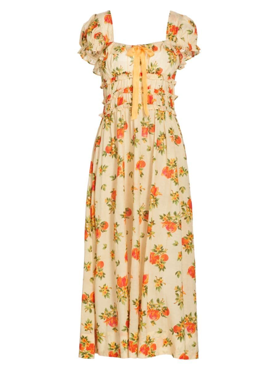 Clarinet Floral Self-Tie Midi-Dress | Saks Fifth Avenue