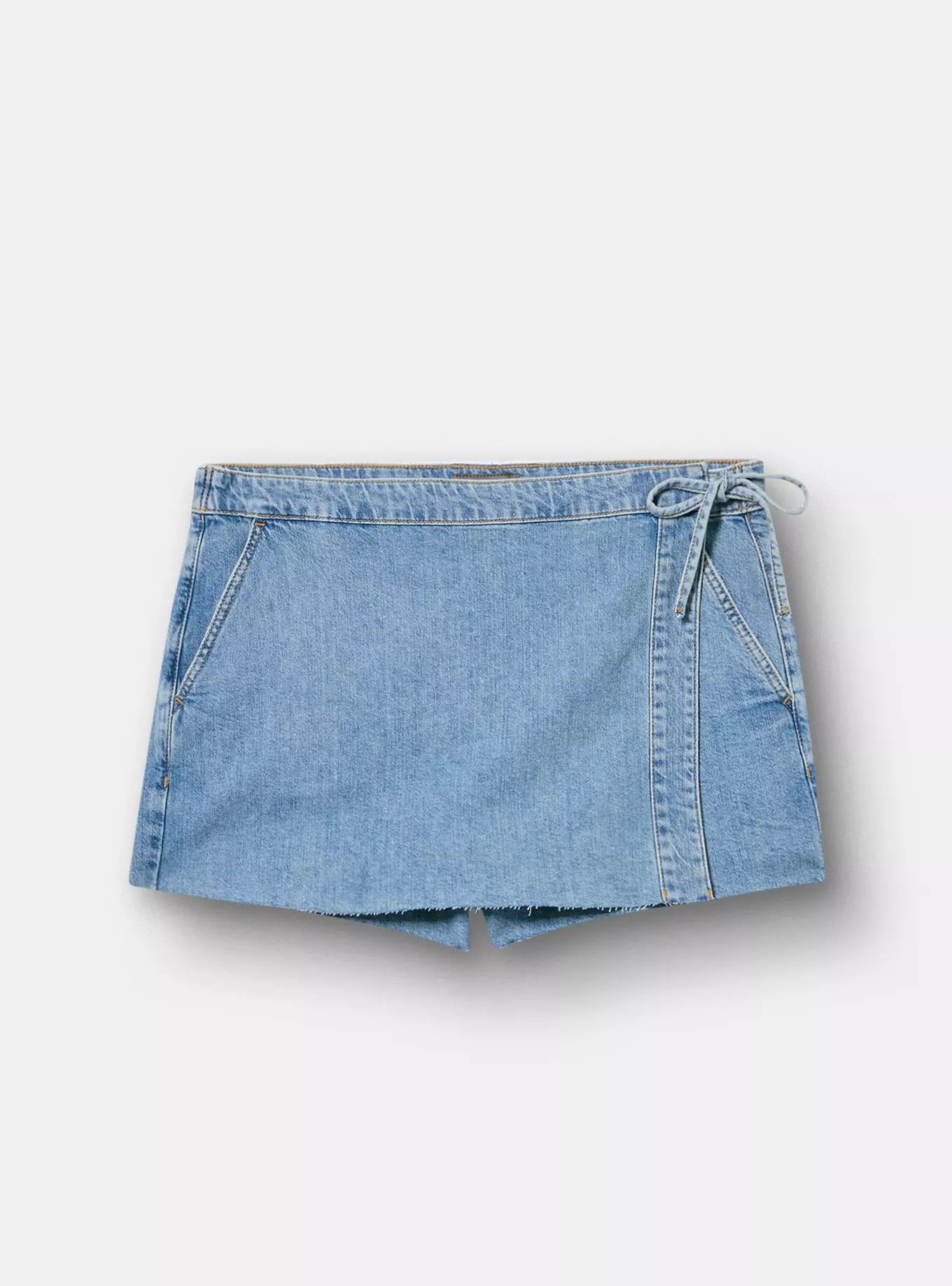 Mid-Rise Drapey Denim Skort | Torrid (US & Canada)