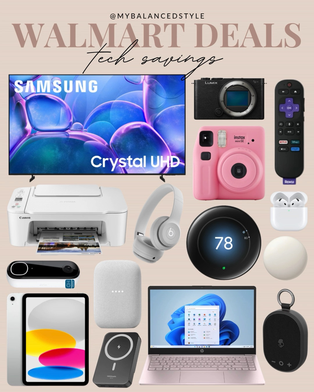 Walmart tech deals

smart home devices and automation
wifi plugs and smart switches
portable chargers and power banks
wireless earbuds and headphones
led light strips and smart lighting
robot vacuums and cleaning gadgets
kitchen gadgets and time savers
home security cameras and doorbells
desk gadgets and workspace tech

#LTKHome #LTKSaleAlert #LTKSeasonal