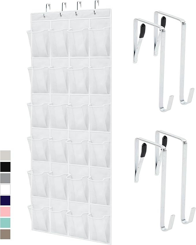 GORILLA GRIP Over the Door Shoe Organizer, 24 Large Breathable Mesh Pockets, Space Saving Hanging... | Amazon (US)