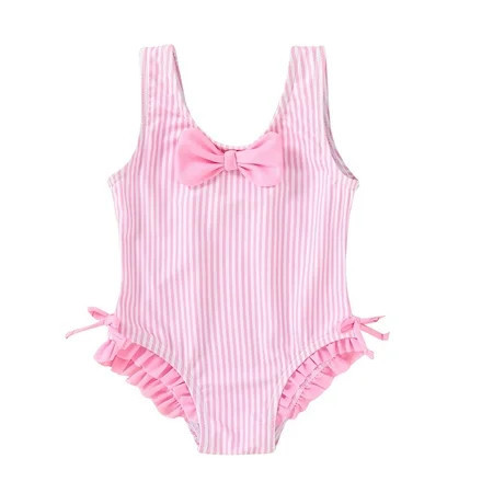 MAMAMI Toddler Baby Girls Swimsuit Summer Sleeveless Cute One-Piece Bathing Suit for Girls | Walmart (US)