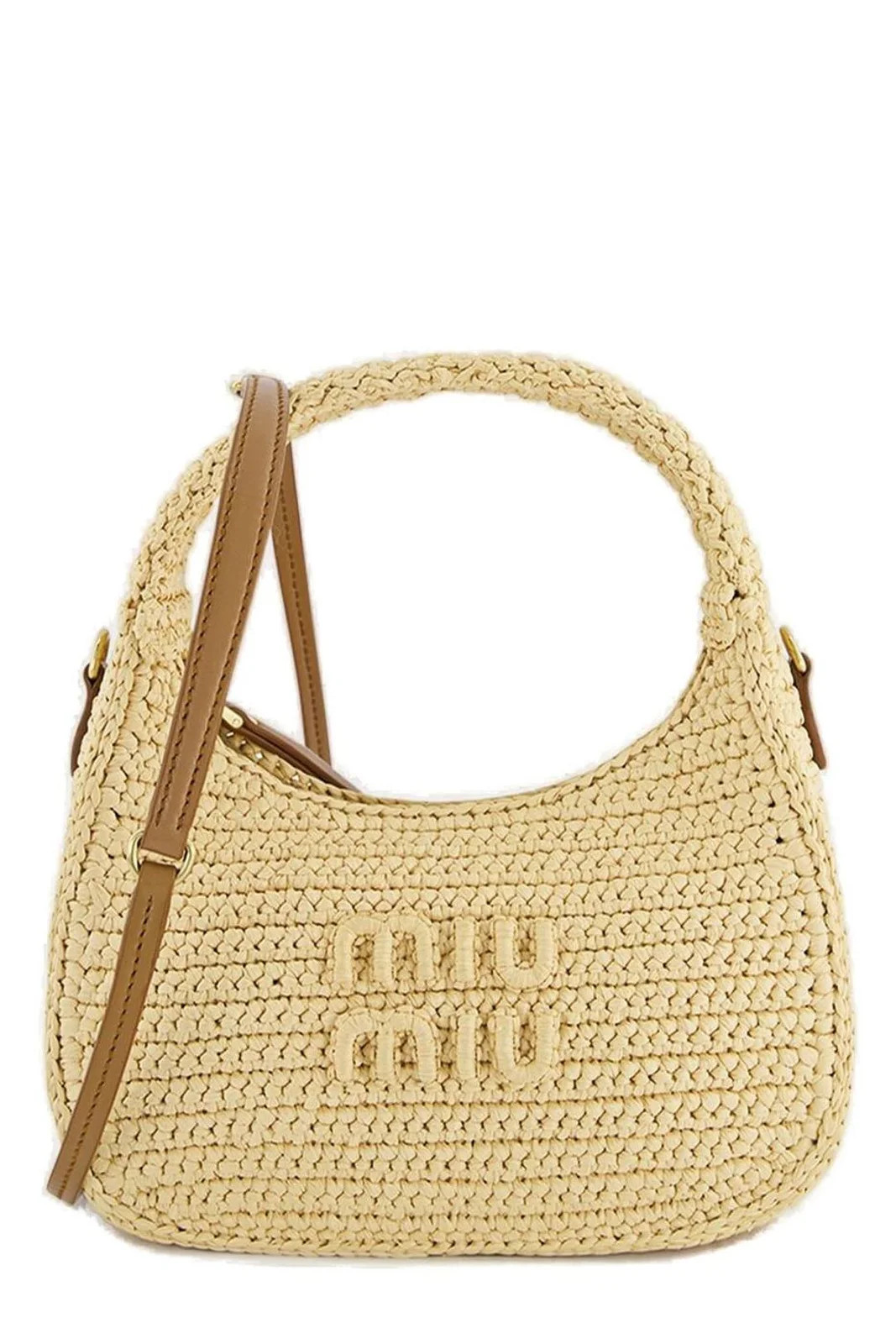 Miu Miu Woven Zipped Handbag | Cettire Global