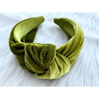 Velvet Knot Headband, Womens Hairband, Green Velvet Headband, Hairband For Girls, Velvet Headband, Green Knotted Headband, Knotted Headband | Etsy (US)
