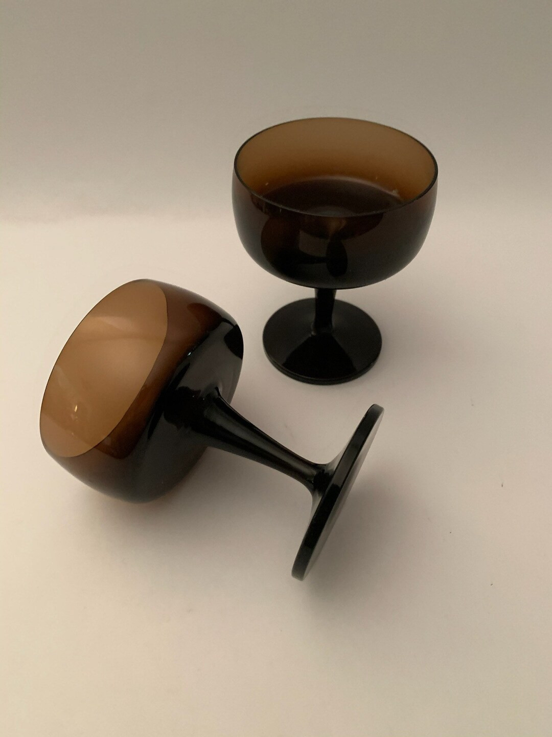 Vintage Mid Century Modern MCM Brown Accent Coupe Glasses by Gorham Set of 2 - Etsy | Etsy (US)