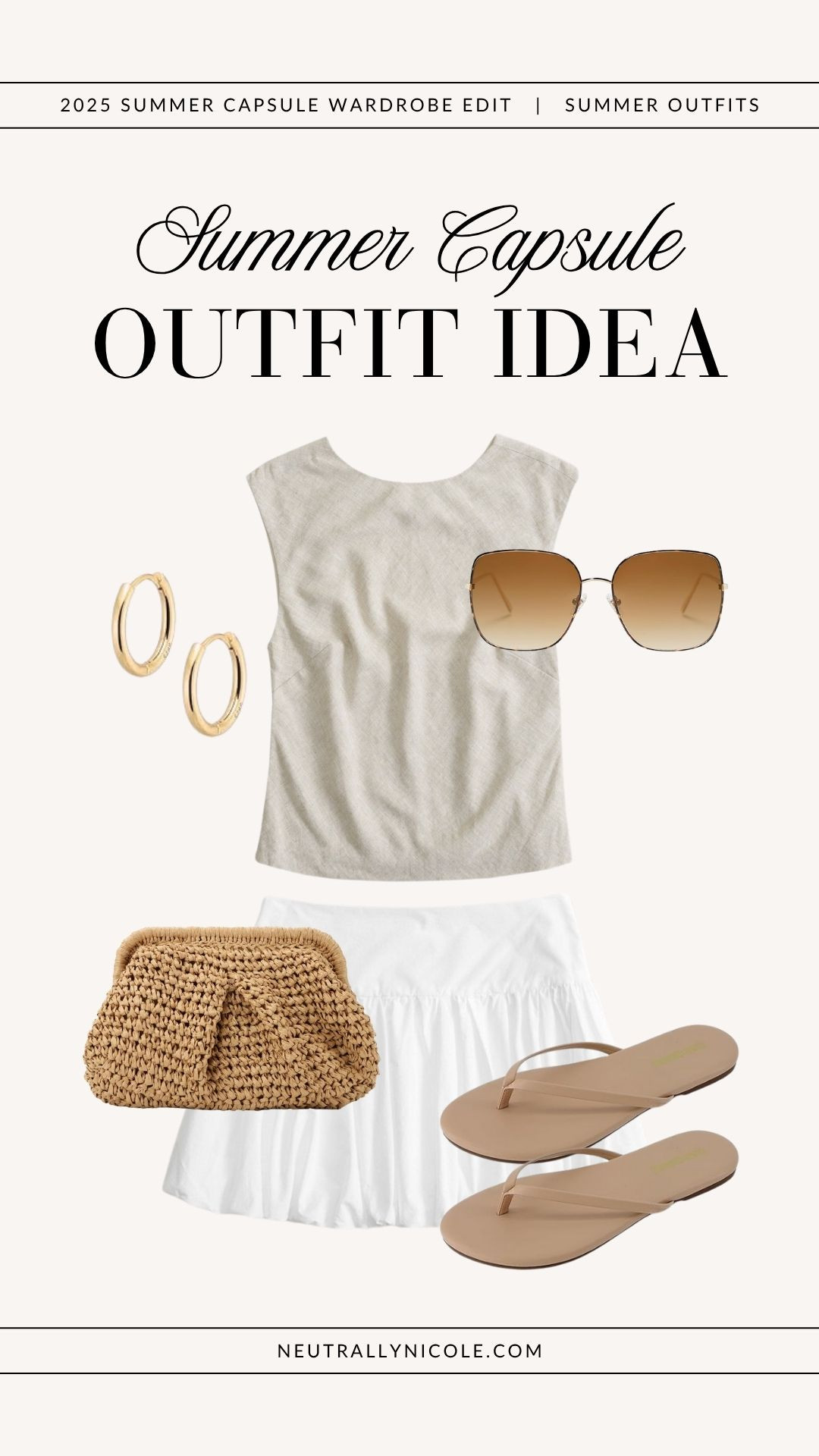 Summer capsule outfit idea | summer outfit, summer outfits, 2025 summer capsule wardrobe, summer capsule outfits, summer staples, summer wardrobe staples, summer closet staples, summer closet essentials, summer essentials, summer basics, summer style, 2025 summer fashion trends, summer bag, summer shoes, summer sandals, summer neutrals, summer 2025, neutral outfit, neutral outfits, neutral style, minimalist outfit, minimalist outfits, minimalist fashion

 

#LTKPetite #LTKSaleAlert #LTKShoeCrush #LTKItBag #LTKStyleTip #LTKFindsUnder50 #LTKFindsUnder100 #LTKTravel #LTKSeasonal