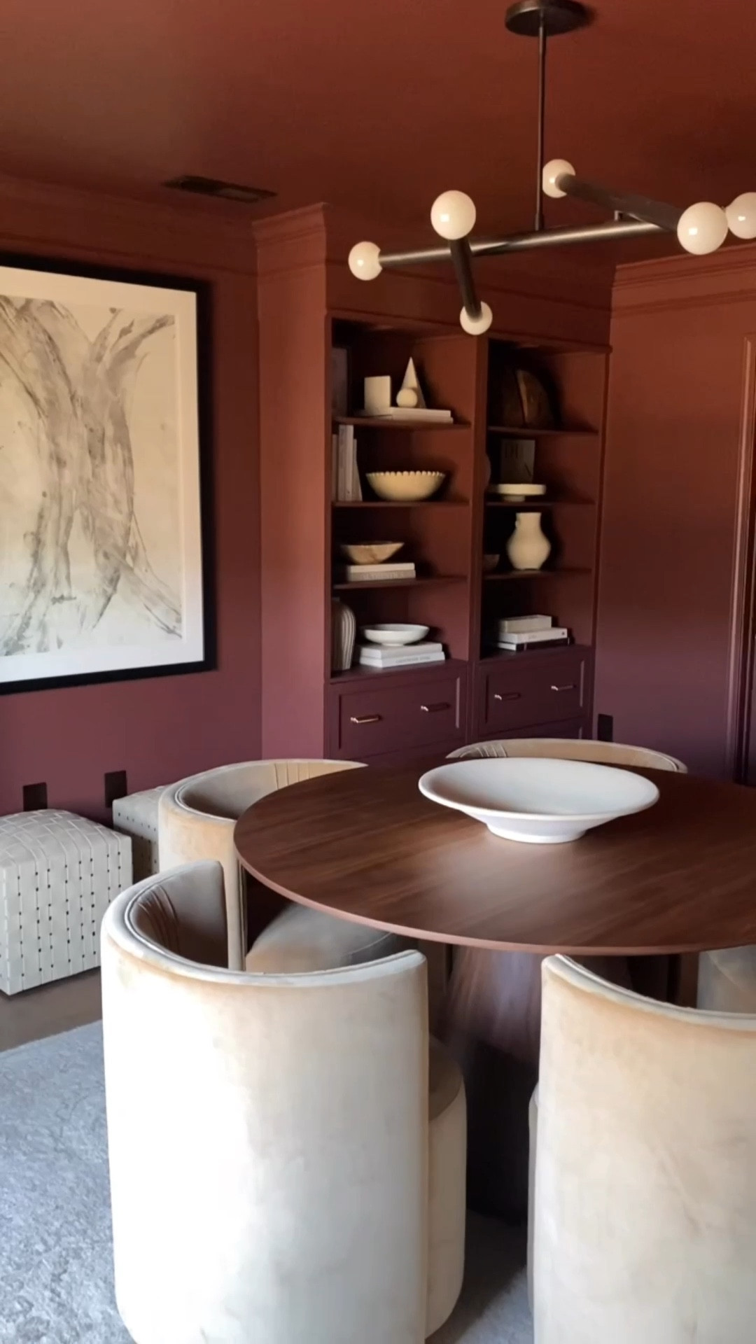 Dark moody game room- color drenching with red paint

Built in cabinets, moody office, McGee and Co office 


#LTKWatchNow #LTKFamily #LTKHome