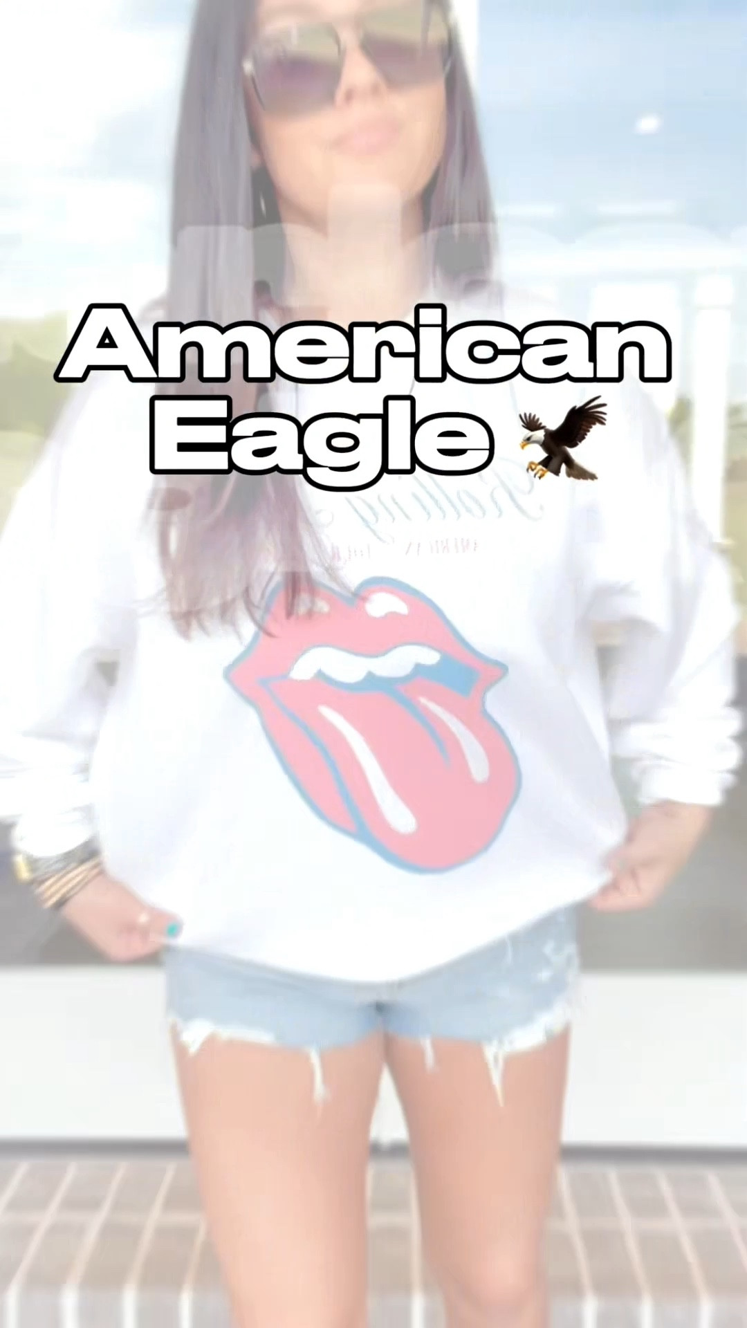 American Eagle Rolling Stones 
| Oversized sweatshirt outfit | graphic sweatshirt outfit | denim cut off shorts | white Vans outfit | effortless everyday style | comfy cute outfit idea
#americaneagle 

#LTKootd #LTKMidsize #LTKSaleAlert