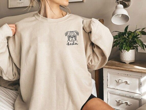 Personalized Dog Sweatshirt, Custom Pet Sweatshirt, Embroidered pet face sweatshirt, Personalized... | Etsy (CAD)