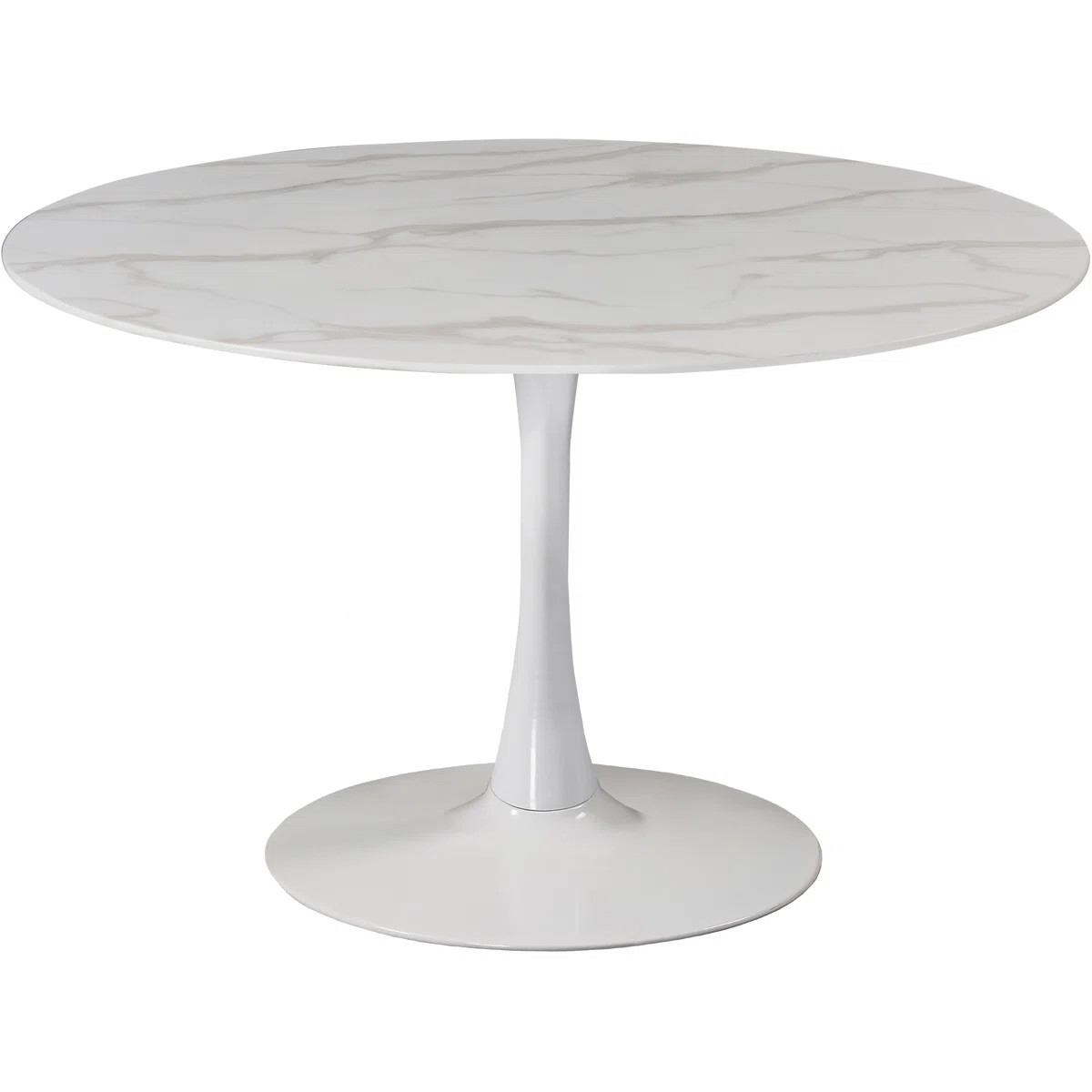 Sevinc Round Unfinished Glass Top Metal Base Dining Table | Wayfair North America