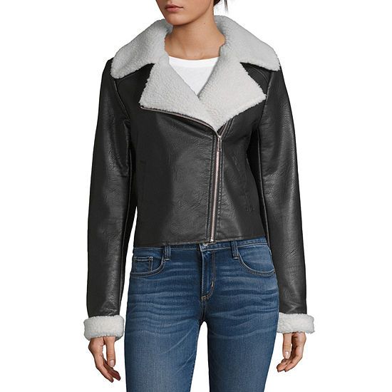 Sunset And Sixth Faux Leather Lightweight Motorcycle Jacket-Juniors | JCPenney