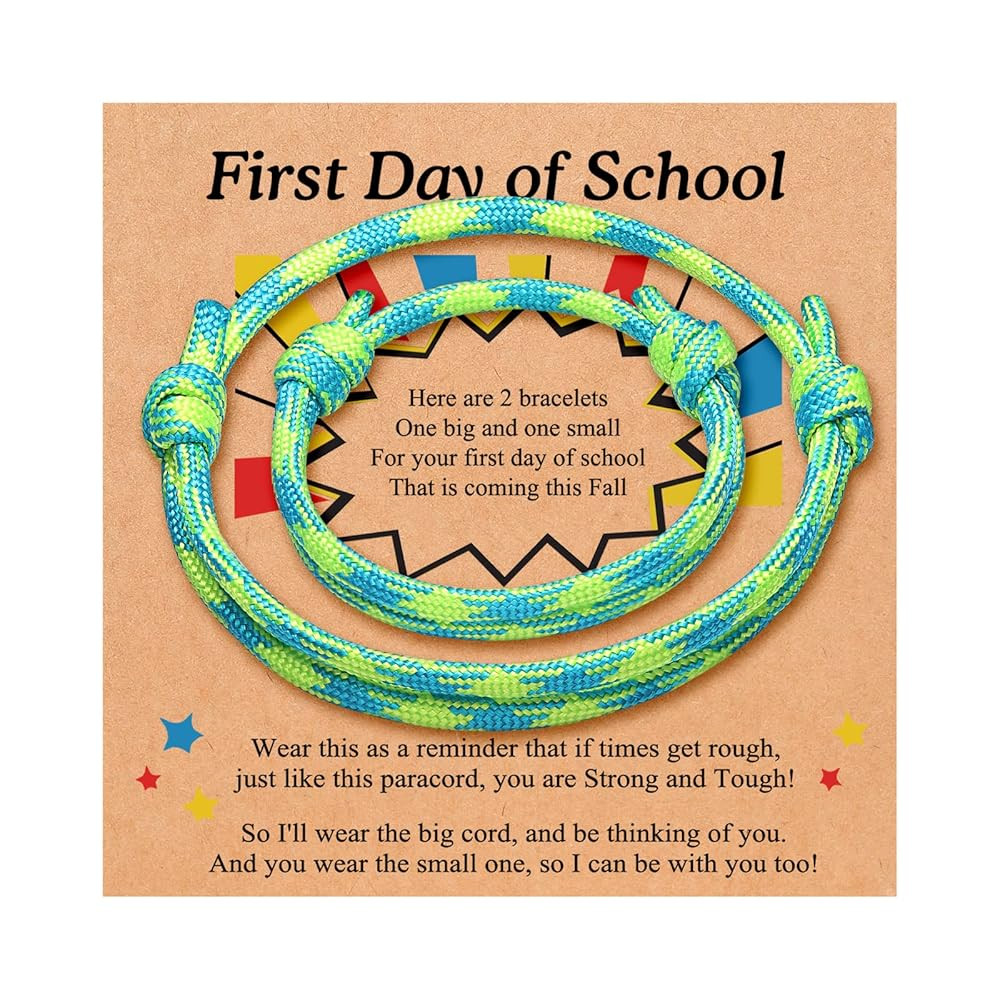 PINKDODO First Day of School Bracelet Back to School Gifts Mommy and Me Bracelets Mother Son Brac... | Amazon (US)