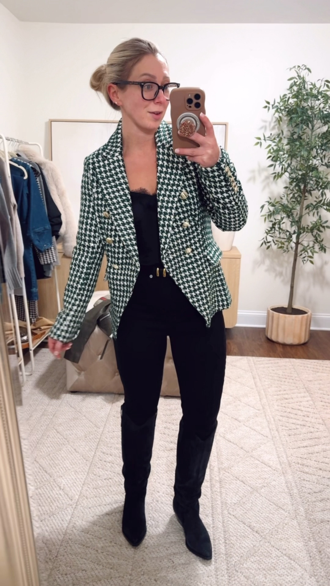 Trying to decide what to wear for a comedy show and dinner! Sizing below and exact or similar items linked below! Jacket is old House of Harlow 

•Jeans (everlane, but most sizes are out of stock) 
•Belt size small 
•fave boots I have in 5 colors, size up 1/2 size! Normally size 7.5, wearing size 8

Date night outfits, denim, holiday outfits 

#LTKgrwm #LTKHoliday #LTKGiftGuide