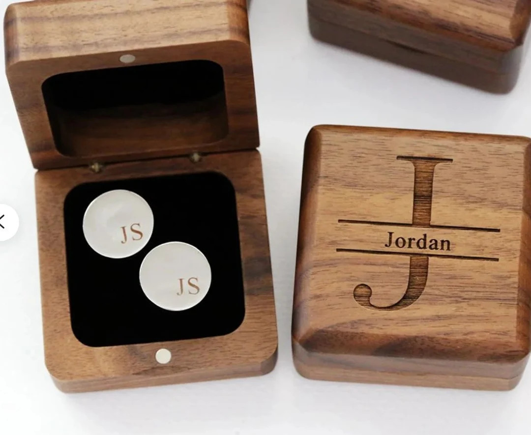 Personalized Cufflinks Wooden Box Only cufflinks Not - Etsy | Etsy (US)