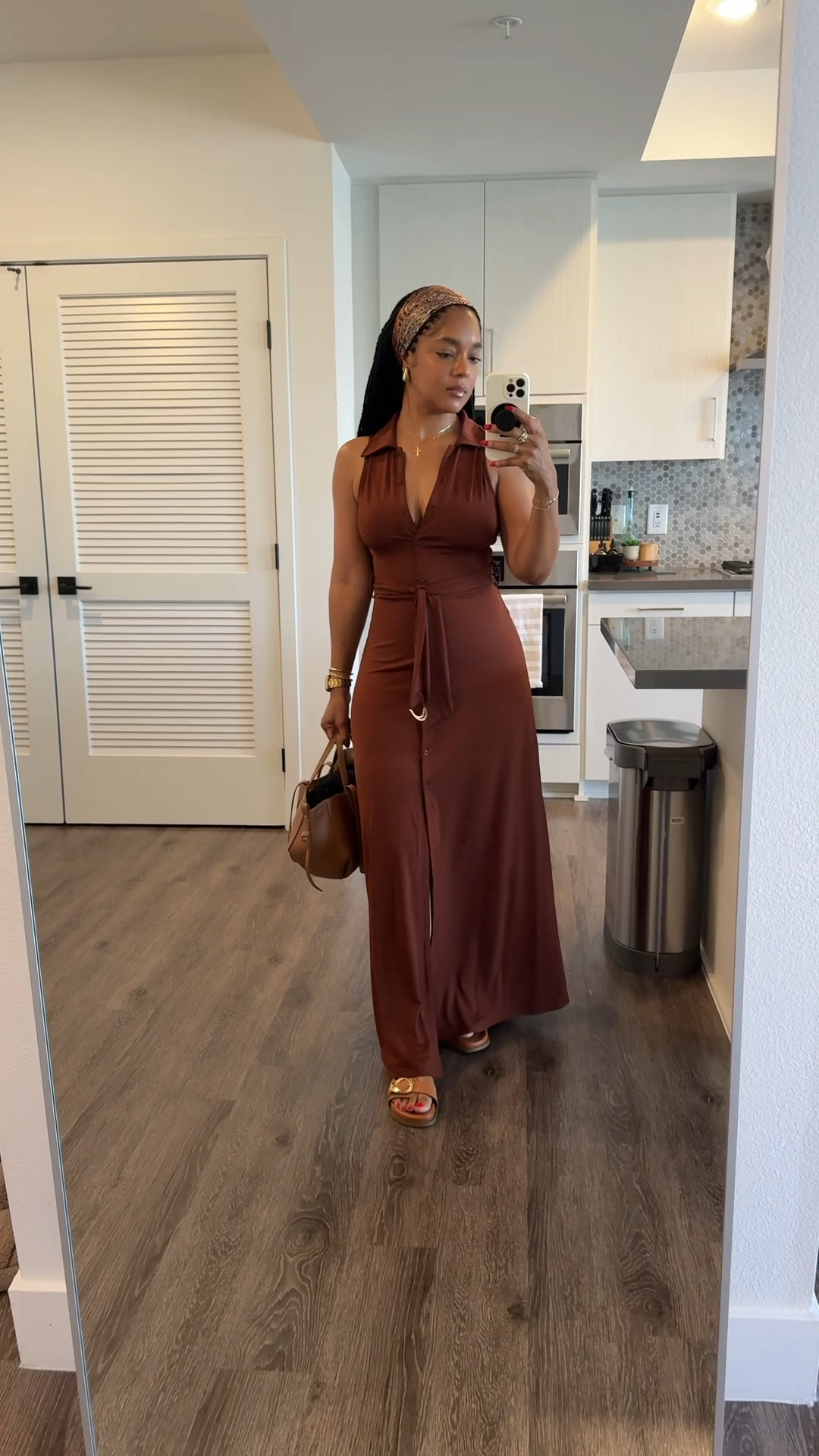 Dress M  (runs true to size)
Bag is the small Polene Cyme

#LTKStyleTip