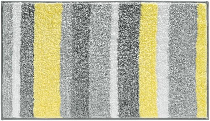 iDesign 18914 Stripz Bath, Machine Washable Microfiber Accent Rug for Bathroom, Kitchen, Bedroom,... | Amazon (US)