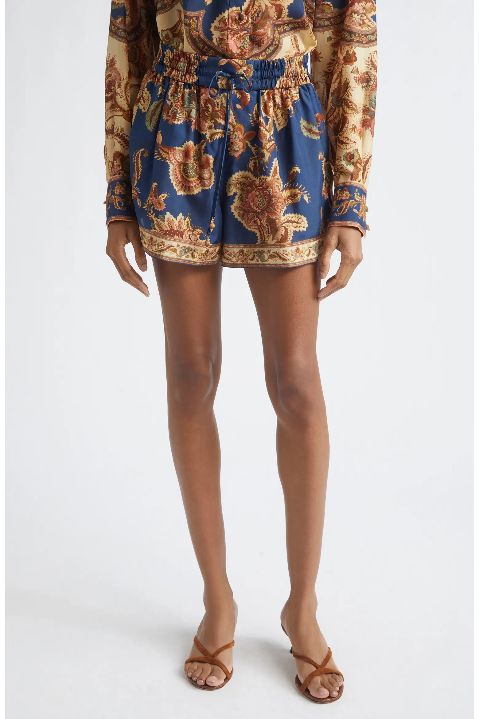 Zimmermann Aster Relaxed Fit Silk Shorts (Women) | Nordstrom | Nordstrom
