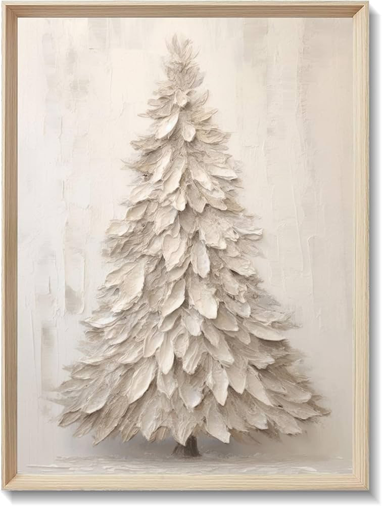 FAEKSUR Framed Christmas Wall Art Prints, Winter White Christmas Pine Trees Landscape Wall Art fo... | Amazon (US)