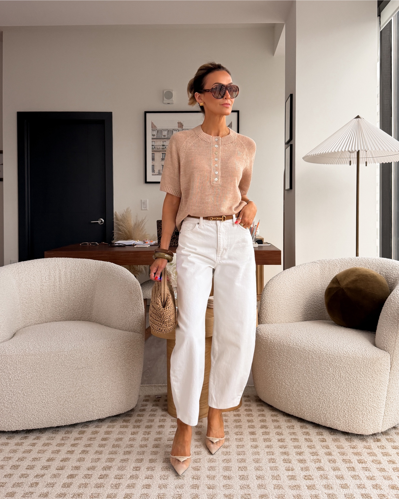 Zara Henley knit top and barrel leg jeans bitb fit tts/xs/4 

#LTKOver40 #LTKootd #LTKSeasonal