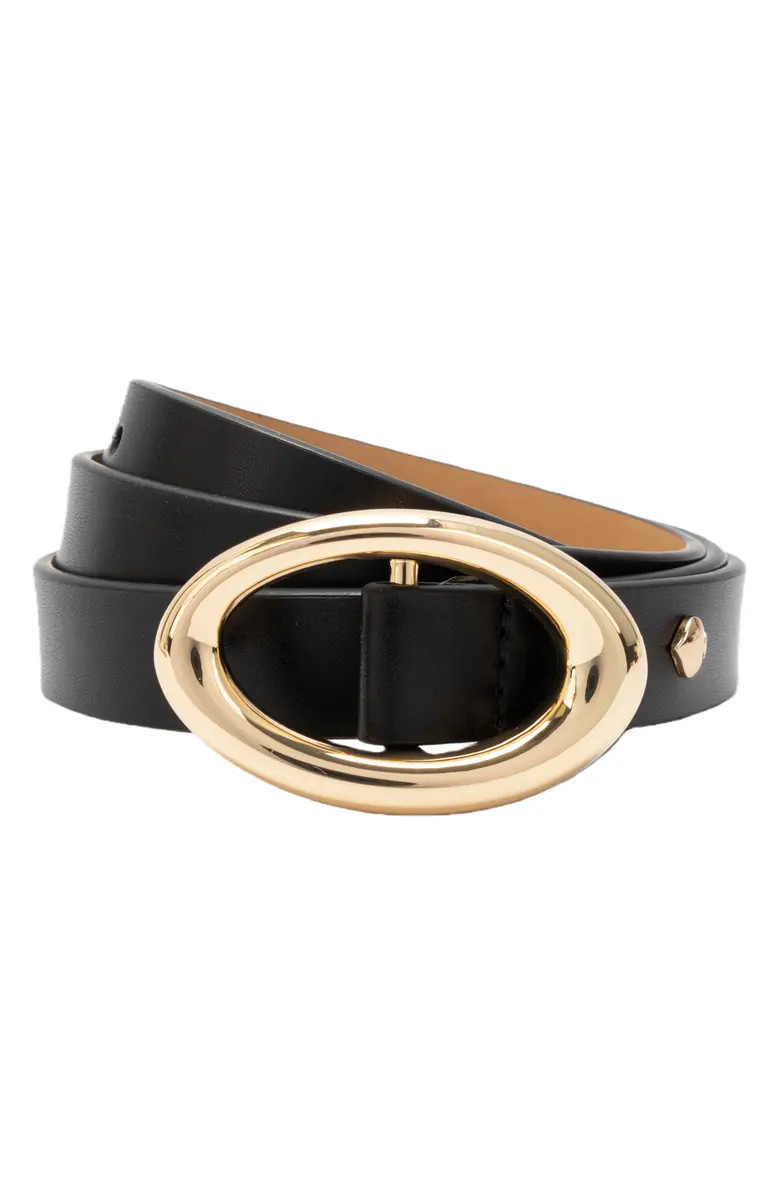 oval molten buckle leather belt | Nordstrom