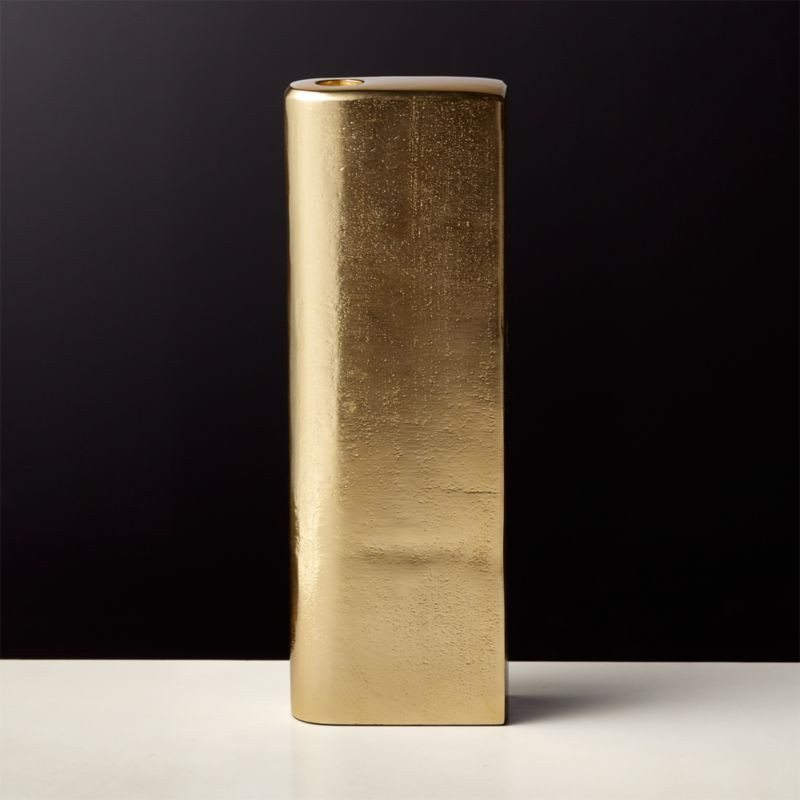 Alta Brass Modern Taper Candle Holder Large + Reviews | CB2 | CB2