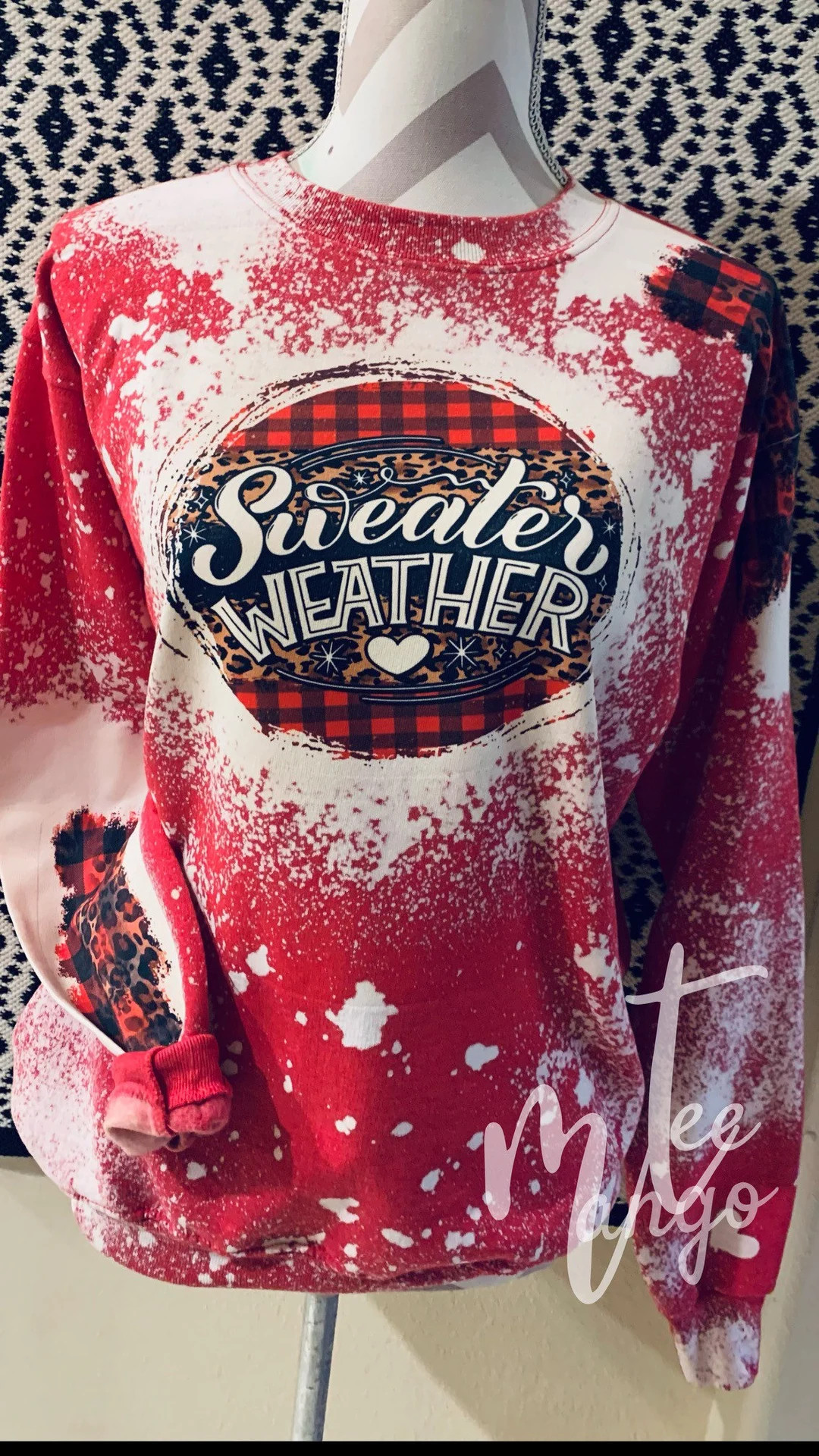 Leopard Sweater Weather Red Custom Bleached sweater, snarky Sweater, gift for her, Christmas swea... | Etsy (US)