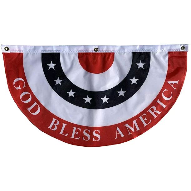 God Bless America Bunting Flag – 18” x 36”, Memorial Day, 4th of July, Patriotic Decoration | Walmart (US)