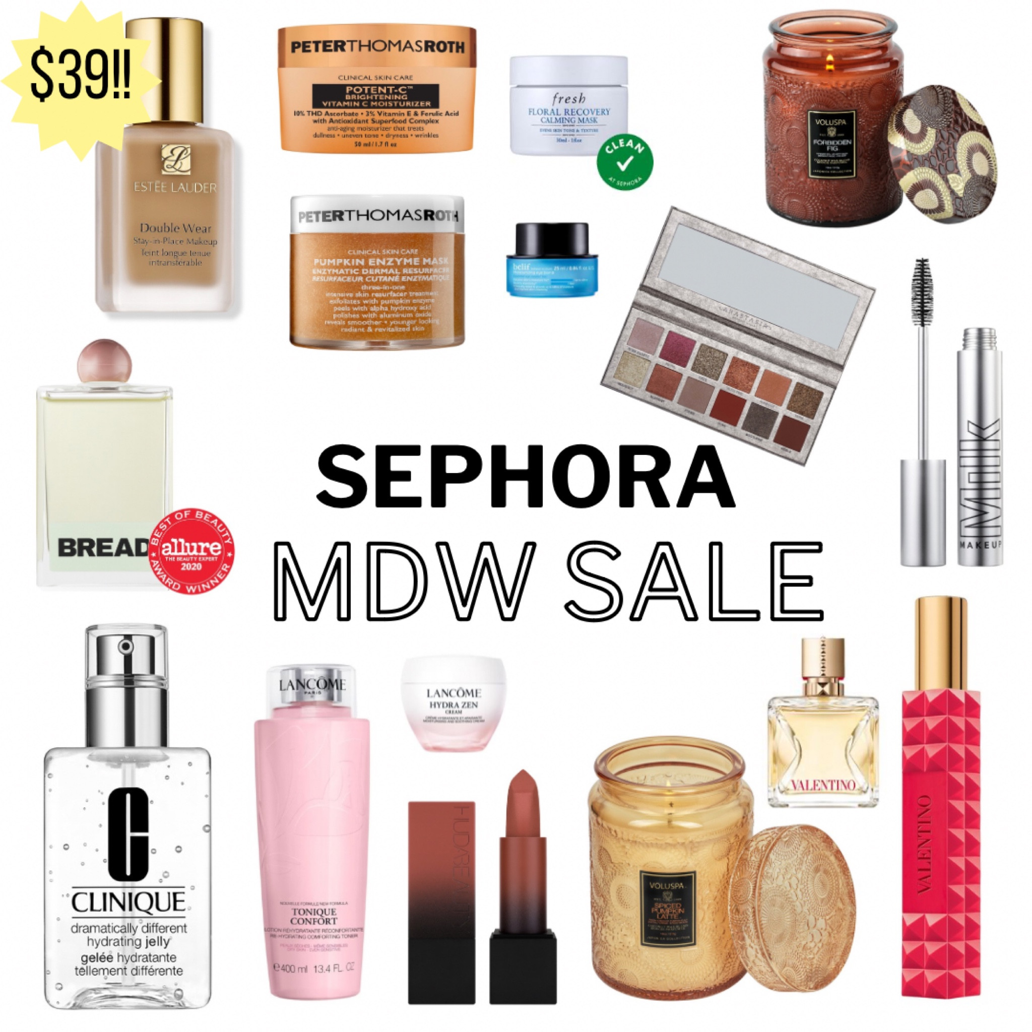 This is what I would recommend in good faith for the Sephora Memorial Day sale. You’re not going to find Estée Lauder Double Wear cheaper than this. Even the code on EsteeLauder.com is 15%. If you’ve been on the fence and waiting for a discount this is your chance. I’ve had a travel size of the Clinique Dramatically Different hydrating jelly that I’ve been liking so I grabbed a full size. I also restocked my travel size of Valentino Voce Viva eau du parfum. The Milk Kush Mascara is so eyelash-friendly and perfect for daily wear. 

#LTKFindsUnder100 #LTKSaleAlert #LTKBeauty