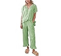Flygo Womens Plaid 2 Piece Pajamas Sets Gingham Button Down Puff Sleeve Babydoll Shirt Ruffle Pan... | Amazon (US)