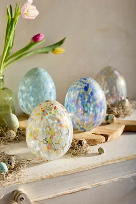 Confetti Luster Glass Egg, Small | Anthropologie (US)