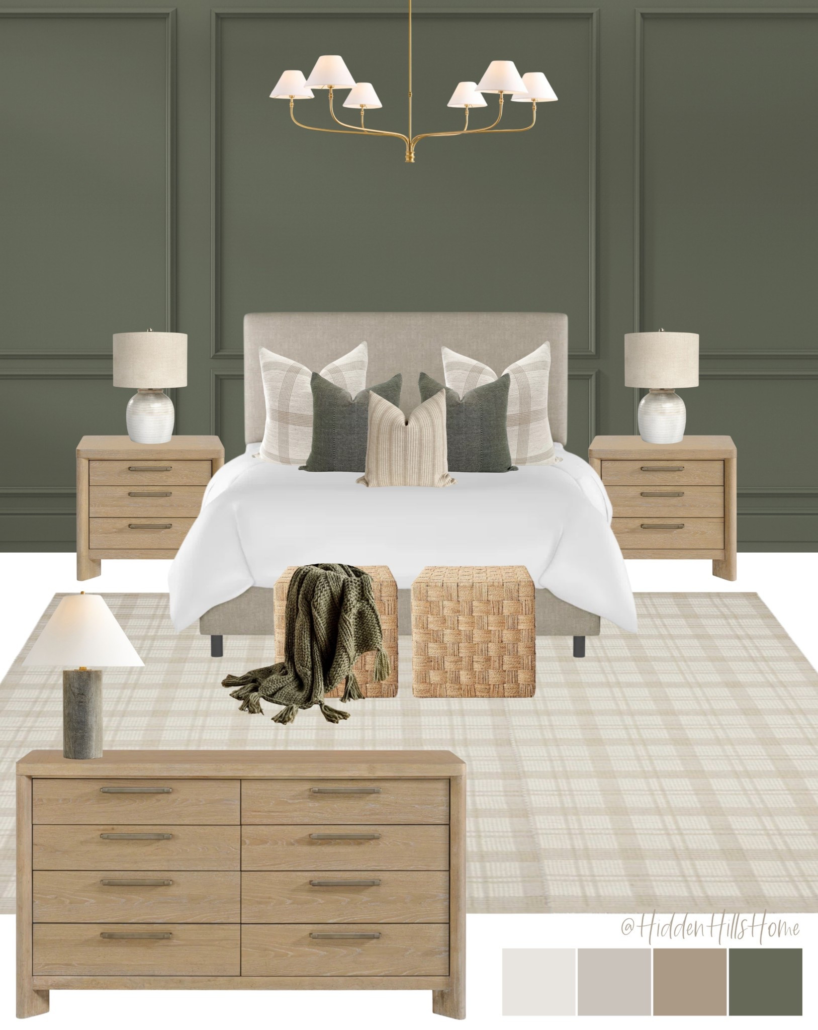 Master bedroom decor mood board! Bedroom design ideas, home decor, nightstands, bedroom rug, bedroom dresser, bedding #bedroom

#LTKStyleTip #LTKHome #LTKSaleAlert