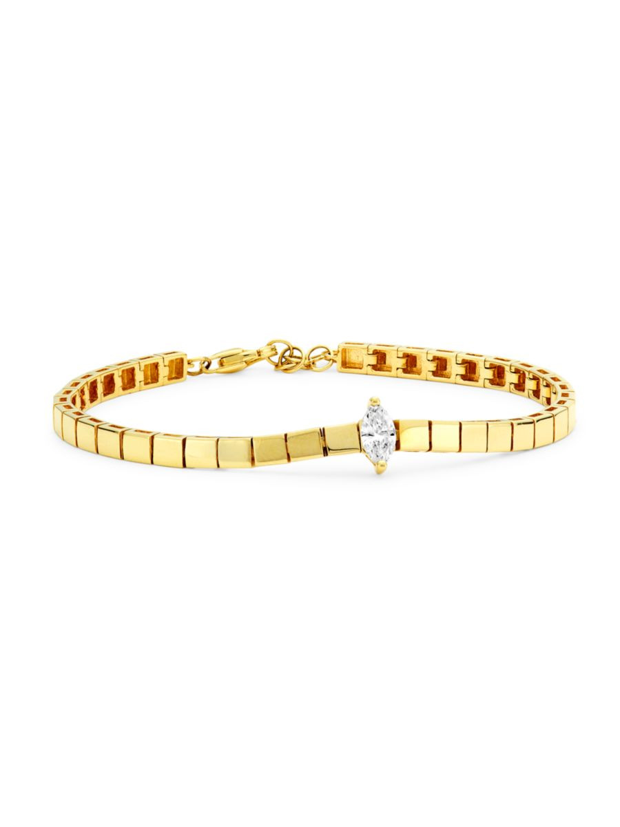 14K Yellow Gold & 0.328 TCW Diamond Tile Bracelet | Saks Fifth Avenue