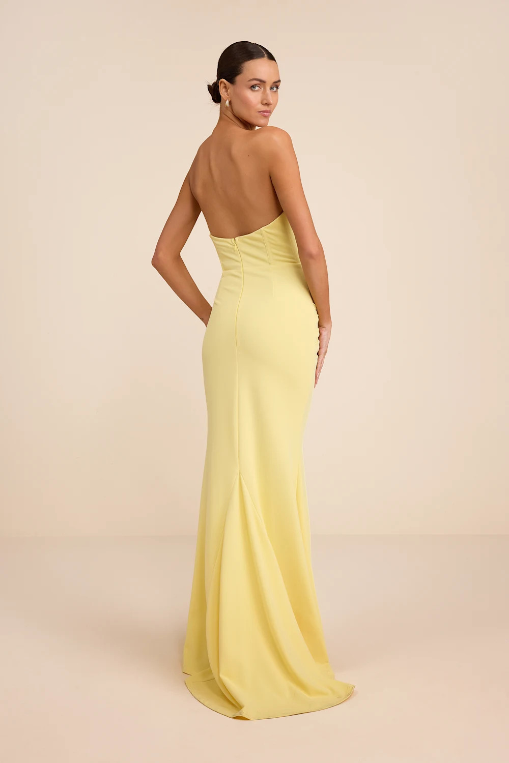 Laney Light Yellow Strapless Corset Maxi Dress | Lulus