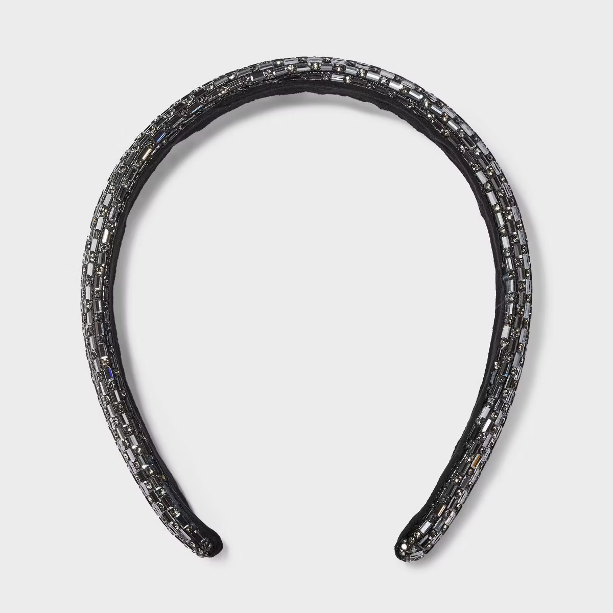 Rhinestone Gem Lined Headband - A New Day™ Black/Rhinestone | Target