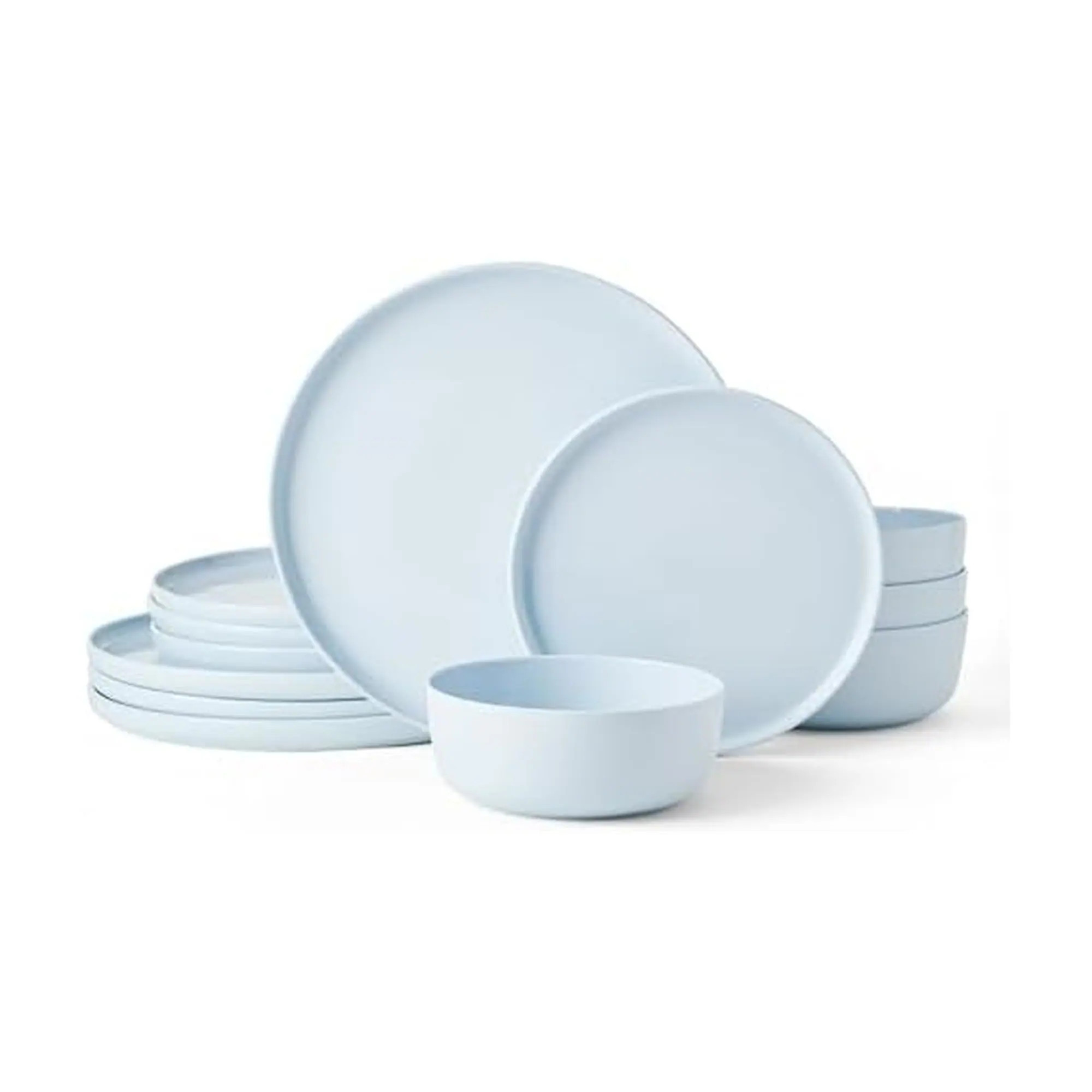 Aoibox Madison 12 Piece Contemporary Misty Blue Bone China Dinnerware Set Service for 4 Dinnerware Sets one_size | LABHK313 | Lowe's