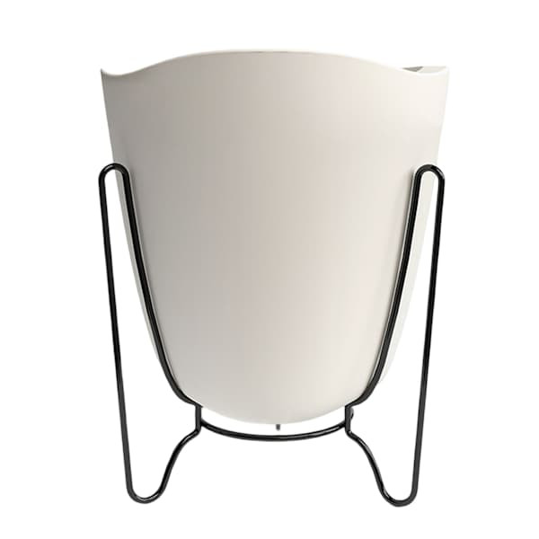 White Tryas Cachepot with Metal Legs | At Home