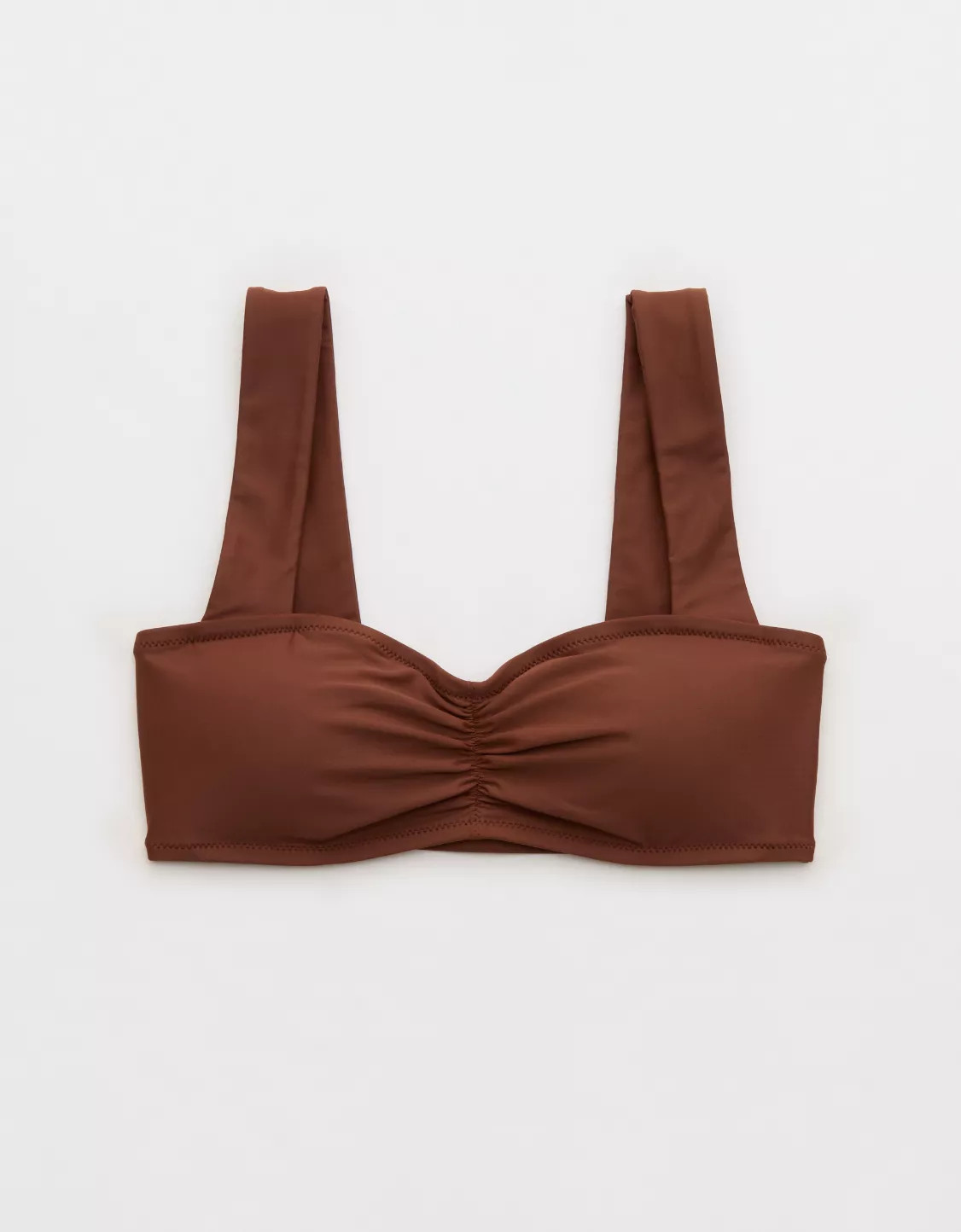 Aerie Ruched Wide Strap Bandeau Bikini Top | Aerie