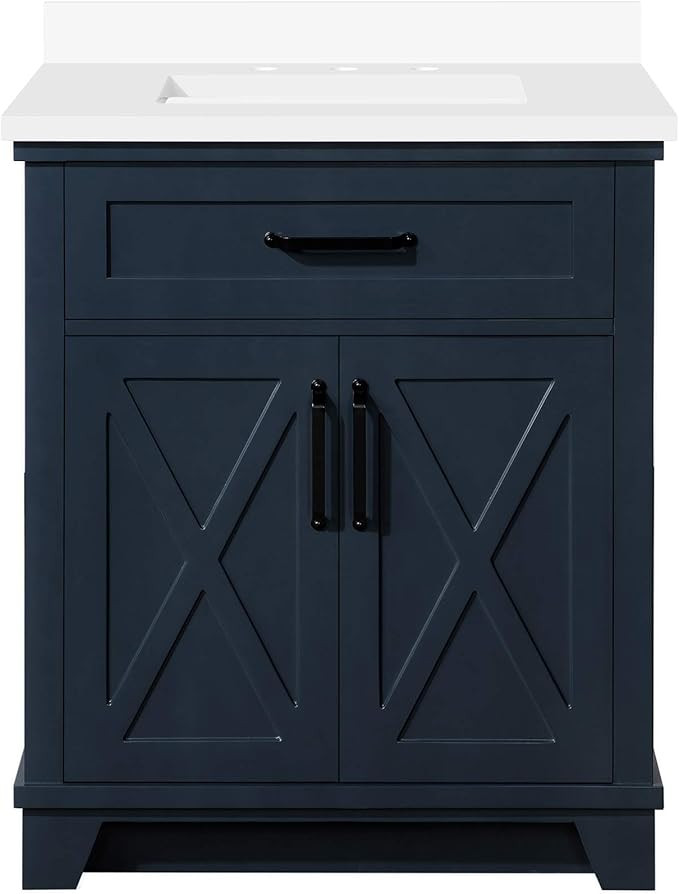 OVE Decors Ollie 30 in. Single Sink Bathroom Vanity in Midnight Blue | Amazon (US)
