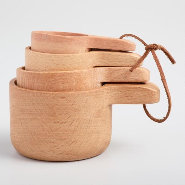 Natural Wood Nesting Measuring Cup Set | World Market