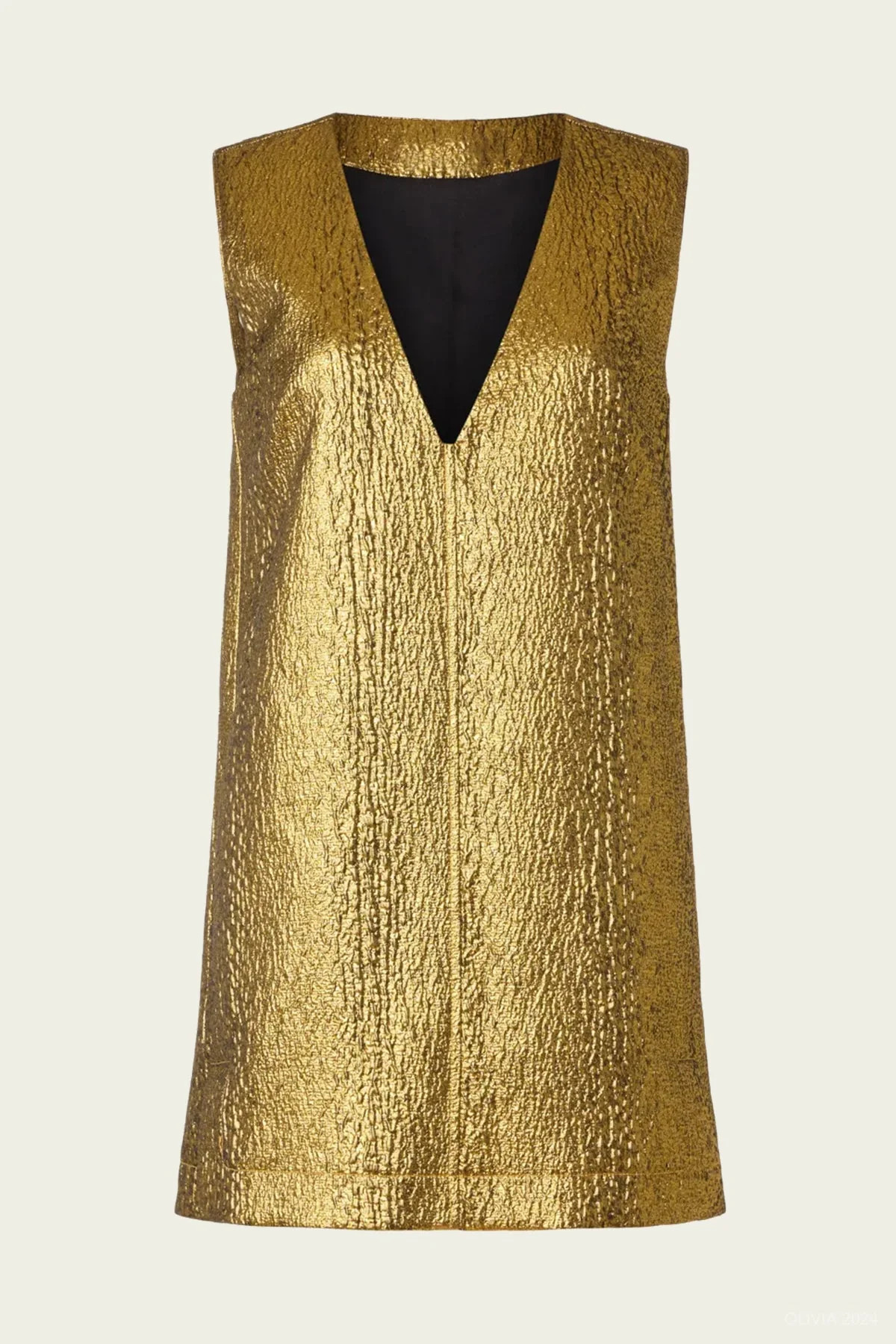 Fountain Metallic Mini Dress in Star Gold - S | Shop Olivia