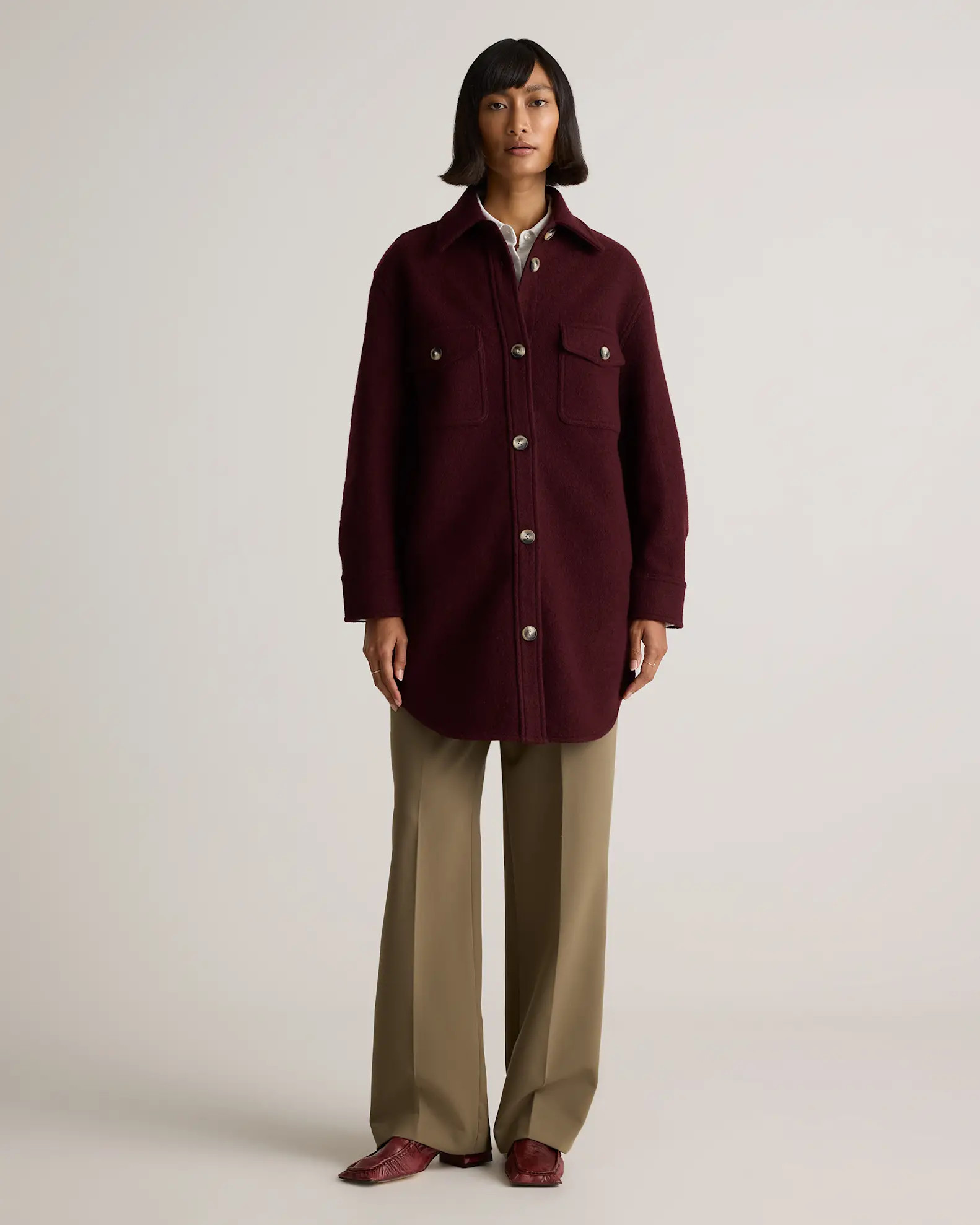 100% Merino Wool Long Shirt Jacket | Quince