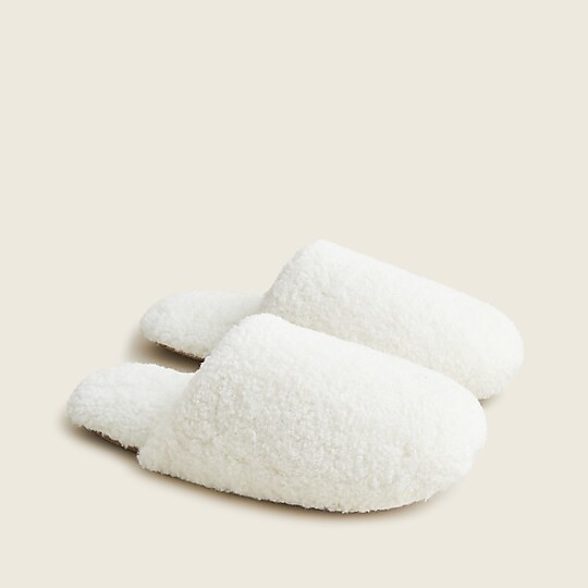Sherpa scuff slippers | J. Crew US