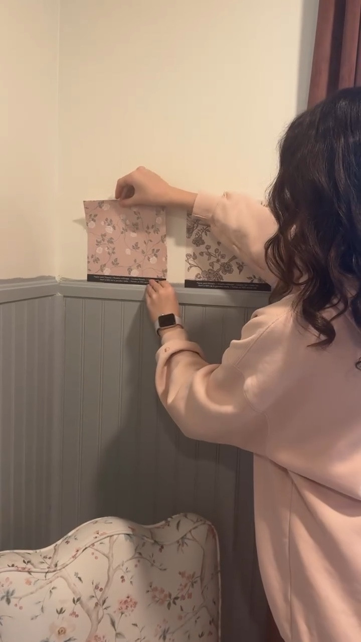 I spent all weekend in Bella’s bedroom working on her dresser (iykyk) and adding the new wallpaper to her bedroom! Her bedroom was one of her first projects in our home, and hubby and I realized that we have gotten better with diy over the years. We spent some time replacing some Beadboard and I re caulked and painted areas that I didn’t do such a great job on four years ago. I’m so excited to share her space with you all but her reaction to seeing her room in progress this weekend was the reminder of why I do what I do 🥹😭 follow along @ourmountainsidehome_1 for the reveal!  DIY, peel and stick wallpaper, tween bedroom, girls bedroom, cottage core bedroom, classic home, Beadboard, before and after, collected home, cozy vibes.  #diy #girlsbedroom #cottagecoreaesthetic #beforeandafter #bedroommakeover