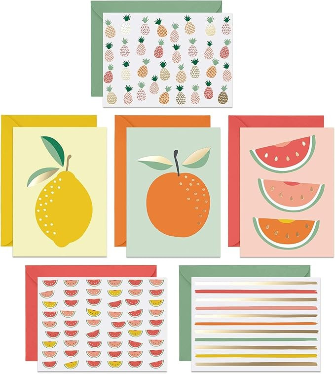 Blank Cards with Envelopes - 24 Fruity Blank Note Cards with Envelopes – Six Different Assorted... | Amazon (US)