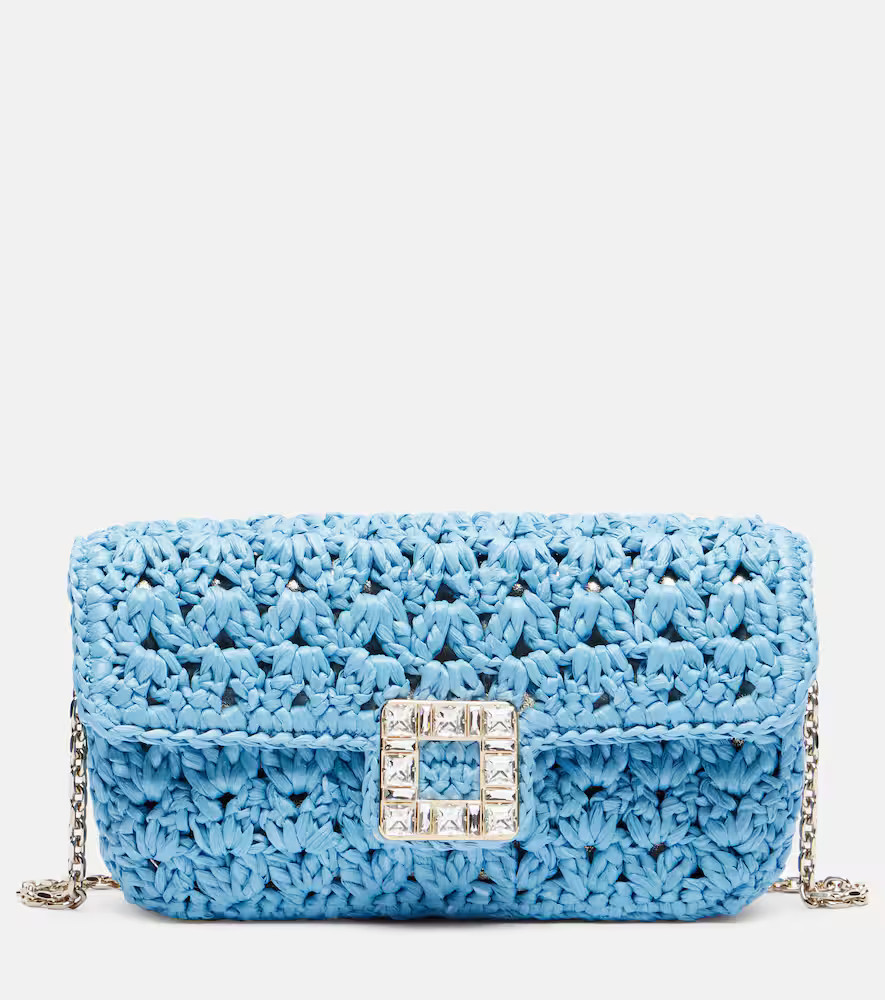 Roger Vivier Clutch Jeu de Fille in rafia con cristalli | Mytheresa (IT)