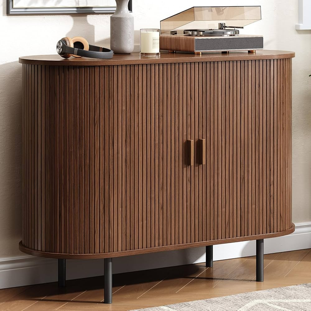 Buffet Cabinet with Storage, 40" Fluted Sideboard Buffet with Sliding Door, Coffee Bar Cabinet wi... | Amazon (US)