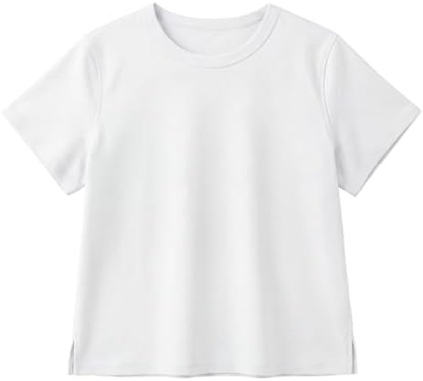 Stelle Women's Cotton T-Shirts Crewneck Short Sleeve Basic Tees Summer Casual Solid Crop Tops | Amazon (US)
