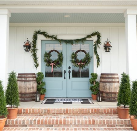 Winter Christmas Porch Decor; farmhouse Christmas 

#LTKhome #LTKSeasonal #LTKHoliday