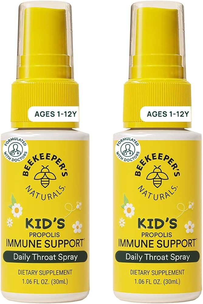 Beekeeper's Naturals Kids Propolis Throat Spray 95% Bee Propolis Extract - Natural Immune Support... | Amazon (US)
